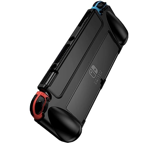 Case Capa de Proteção Nintendo Switch Oled Ergonômico Tpu Grip Joycon - Preto
