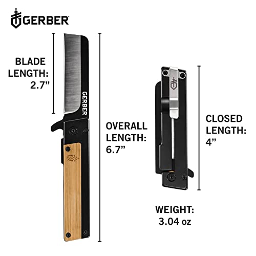 Gerber Taschenklappmesser mit 6,86 cm Klingenlänge und Bambus-Griff