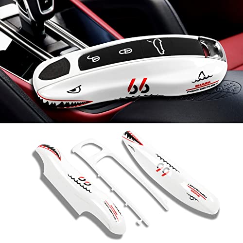 Jaronx Compatible with Porsche Key Cover, Key Case Compatible with Porsche Cayenne Panamera 2018-2021, Compatible with Porsche Carrera Taycan 2022 2021, Key Fob Cover Key Shell Cover (Big Shark)
