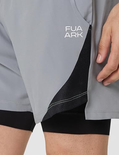 Image of FUAARK 2 in 1 Compression Shorts for Men for Gym, Sports, Running & Cycling Activities with Pocket