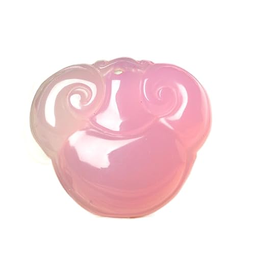 ONQendDv 女性用ネックレス、天然翡翠瑪瑙、ピンクの絶妙なルイロックカルセドニー翡翠ネックレスペンダント。