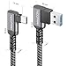 deleyCON 1,5m USB-A auf USB-C Kabel 2x Winkel USB 3.0 5Gbps (USB 3.2 Gen1) 90 Grad - Ladekabel Datenkabel für Smartphone Tablet Notebook Kamera HDD SSD Externe Festplatte Usw.