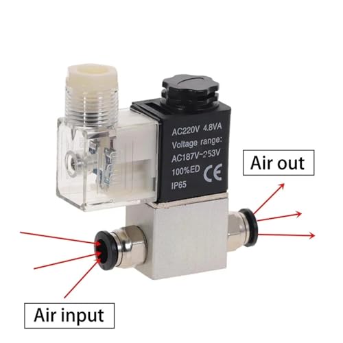 Électrovanne pneumatique 220V normalement fermée avec raccord 4mm - 5