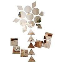Ouligay 120 Stück Kleine Spiegel zum Basteln, 4 Formen Mini Spiegel Mosaik Selbstklebend Kleine Spiegels 2,5cm Acrylspiegel Für DIY Badezimmer Handwerkskunst, Rund Rautem Quadratm Dreieck – Ansicht 4