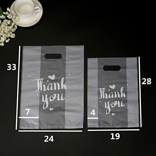 50pcs Thank You Plastic Gift Bags Shopping Packaging Bags with Handle Christmas Party Wedding Favors for Guests Decoration