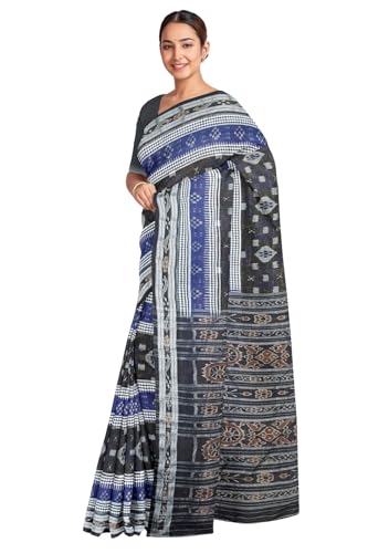 Image of COTTONSILK & KHANDUAPATA Odisha Sambalpuri Handloom Ikat Women Cotton Saree, Odisha Handloom Handmade Pure Cotton Khandua Saree, Ikkat Orissa Traditional Handloom Saree Without Blouse 12