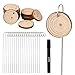 Dokeno 20er Set Pflanzenschilder Zum Beschriften, Runde Holz-Pflanzenschilder 4-5cm Durchmesser mit Haken und Markerstift Wetterfest Pflanzenstecker Beschriftungsschilder für Gemüse, Kräuter, Blumen