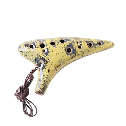 Toddmomy Beginner's 12 Hole Ocarina Ceramic Flute for Music Instrument Easy to Learn Carry Random