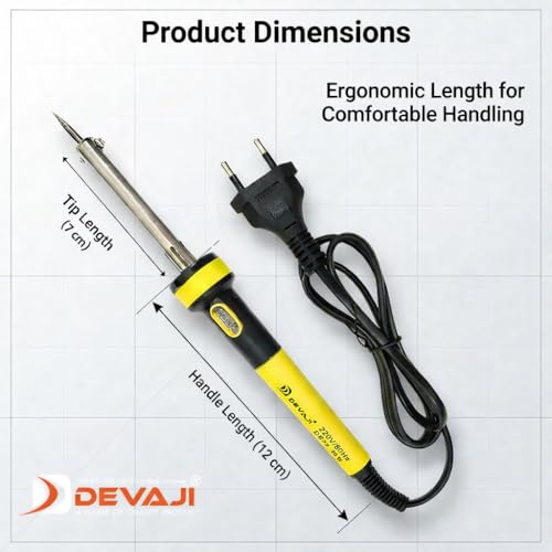 Image of DEVAJI 622 40W Soldering Iron 220V Fast Heating Electric | Copper Tip, Indicator Light, Heat Resistant Grip | Mobile Repair, PCB, Electronics, Circuit Board Tool