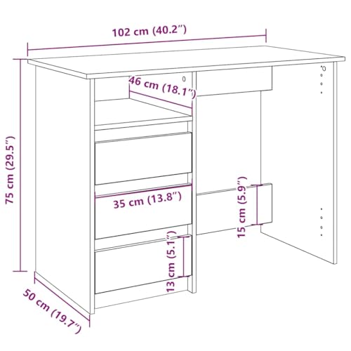 Bureau Sonoma gris en bois d'ingénierie avec support clavier et tiroir - 4