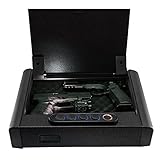 Biometric Gun Safe Fingerprint Vault Lock Box Cabinet Case Handgun Ammo Firearm Safety Multiple Pistols Weapon Cache with Builtin Interior Light