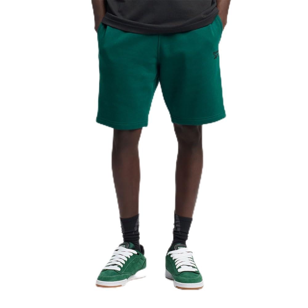 Reebok Identity SMALL Logo Fleece Short, Collegiate Green, M