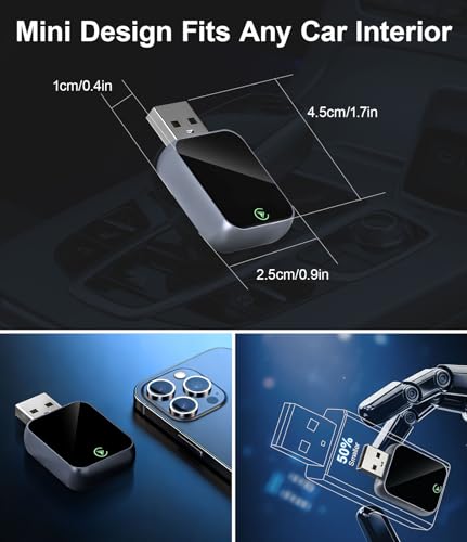 Image of 2 in 1 Car Adapter for CarPlay & Android Auto | Fast Connection | Wired Wireless to Converter | OEM Car Compatibility | 6 Months Support
