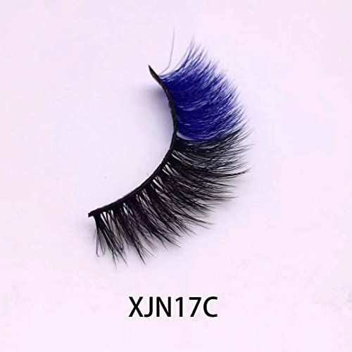 KFZR False Eyelashes Fake Eye Lashes Halloween Makeup Cosplay Colored Eyelashes 1 Pair (XJN17C) - Image 2