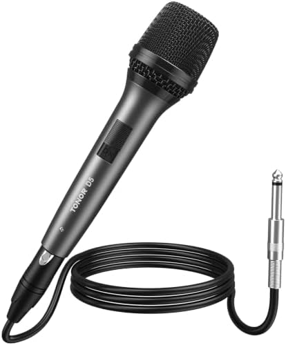 TONOR Professional Vocal Microphone for Singing, Dynamic Handheld Wired Karaoke Mic, Cardioid Studio Microfono with 4.5M XLR to 1/4" Cable, for Speakers/Mixer Machine/Amp/Speech/Karaoke and Outdoors