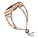 Moolia Compatible Fitbit Charge 2 Bands for Women, Bling Jewelry Bracelets Adjustable Stainless Steel Metal Bands Small Bangle Straps Rose Gold Silver Black