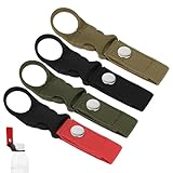 4 Pcs Water Bottle Hanging Buckle Clip Portable Mineral Holder Carabiner Nylon Backpack Belt Webbing Strap Waist Buckle for Outdoor Camping Hiking Traveling Tactical