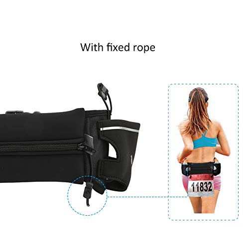 Pochete de corrida, bolsa de cintura com suporte para garrafa de água e entrada para fone de ouvido