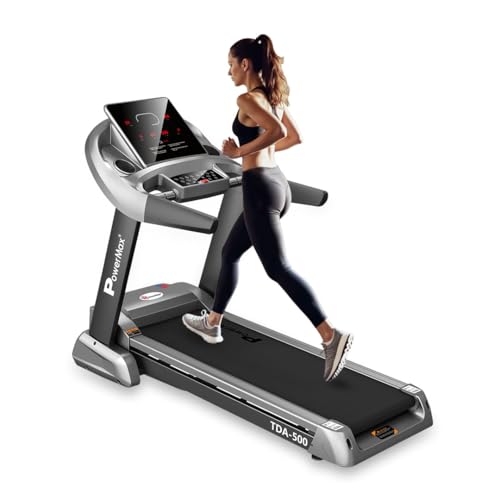 PowerMax Fitness TDA-500 6HP DC Motorized Foldable Treadmill for Home-Gym | Max User Weight...