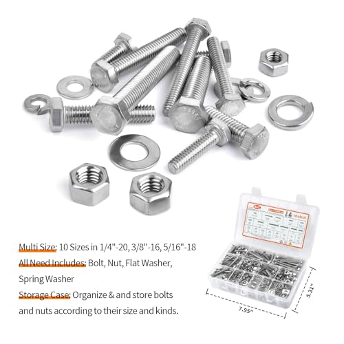 Aidebr 5699 Stainless Steel Hex Head Nuts And Bolts Assortment Kit thumb #4
