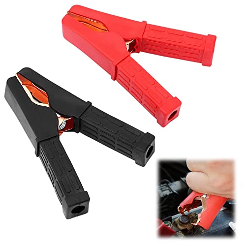 2 Piezas Pinzas de Cocodrilo Pinzas para Cables de Batería Pinzas de Batería de Coche Clip de Carga de 200 A con Mango Aislado Clip de Cable de Arranque para Automóviles Vehículos Eléctricos Baterías Cover