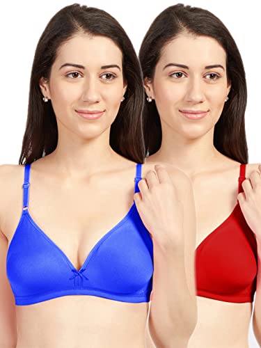 Image of SONARI Omania Womens Non-Padded Cotton Polyester Bras - Solid, Non-Wired, Medium Coverage, Hand Washable (Pack of 2)