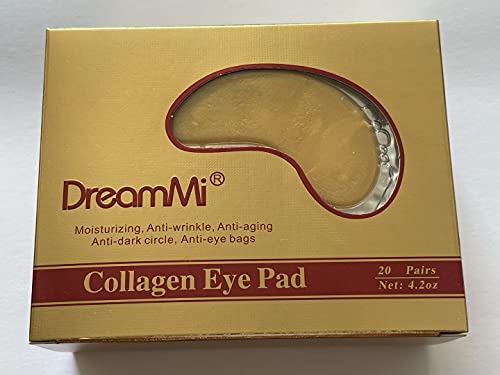 DreamMi 100 Pairs (Comes in 5 Boxes) Gold Powder Gel Collagen Eye Pad Mask Anti Aging Wrinkle Dark Circle Puffiness Eye Bags Moisturizing