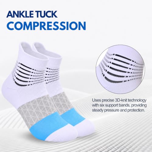 Image of IRAMY Compression Ankle Support Socks Women Wicking Cushioned Athletic Plantar Fasciitis Relief 3 /4 /6 Pairs