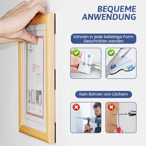 Molkor Doppelseitiges Klebeband,Klebepads Doppelseitiges Extra Stark,70 Stück Doppelseitiges Schaumstoff Pads,Schwarzes Selbstklebendes Klebeband Inklusive Quadratisch Rund und Rechteckig (01)