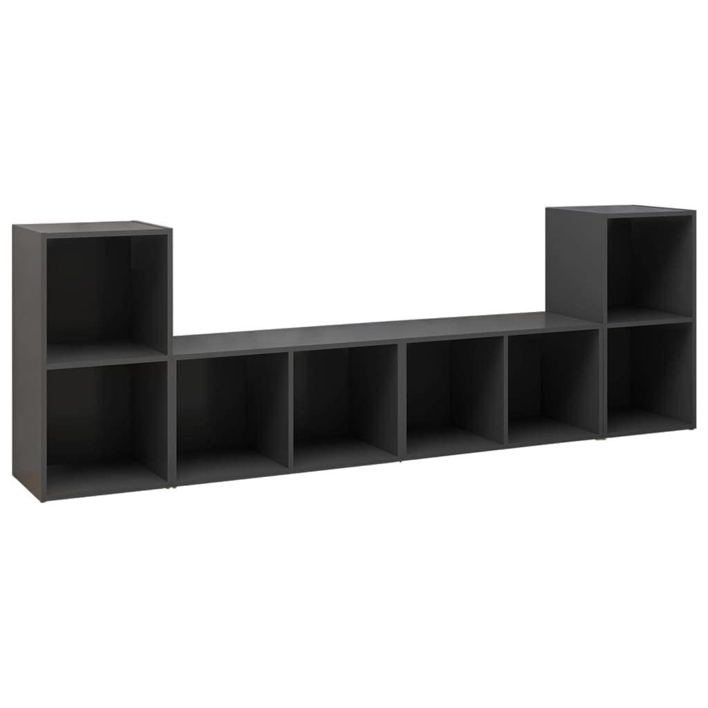 VidaXL TV Schrank Betongrau 72cm - Lowboard Mit 2 Fächern Für Wohnzimmer & Home Entertainment