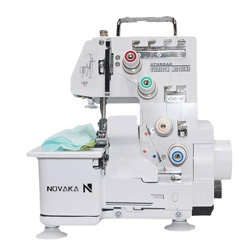Reviews de Makina de Coser los mejores 10. 42 Novaka Máquina De Coser Eléctrica De 4 Hilos, con Kit de Accesorios, Máquina De Coser Eléctrica Semi Industrial, Portátil, Mini, Perfecta para Principiantes
