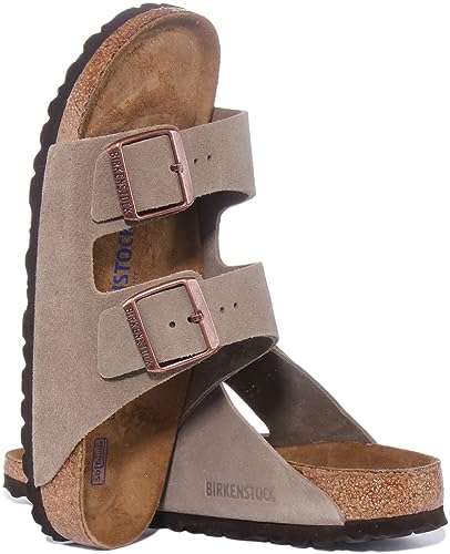 Birkenstock Para Mujer. 951303 Sandalias De Piel Arizona Taupe (39), Plano, Ninguno, Casual - 5