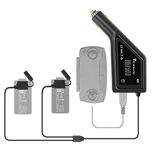 Mavic Mini Fast Auto Ladegerät ladeadapter mit USB-Anschluss, Fernbedienung und 2-STÜCK-Akkus, Kfz-Ladegerät für DJI Mavic Mini-Drohnen-Zubehör