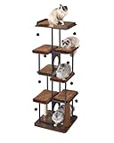 FourFurPets Extra Large Cat Tree, 66.4' XXL Cat Tower for Indoor Cats Large Adult 20lb+, Modern Cat Tree Tower with Scratching Post, Multi-Level Cat Condo, Big Perches, Rustic Brown