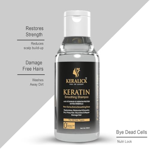 Image of Keratin Shampoo and Conditioner Combo for Women & Men, Sulphate & Paraben Free, Repairs Dry Frizzy Hair, Adds Shine, Salon Quality Keratin Treatment Kit with Hair Mask, 100ml