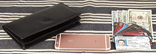 Image of RFID Blocking Mens Genuine leather Bifold Long Wallet