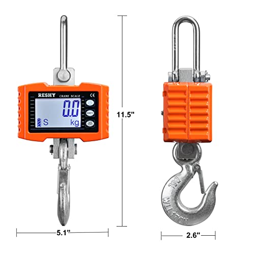 Reshy Digital Crane Scale Upgraded 2000Lb/1000Kg Digital Hanging Scale Industrial Heavy Duty Crane Scale With Remote Control Ce Certified (Orange) #TOP1