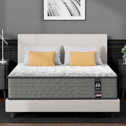 6V-Sermmoo 12 Inch Full Mattress, Memory Foam Hybrid Full Size Mattress in a Box with Independent...