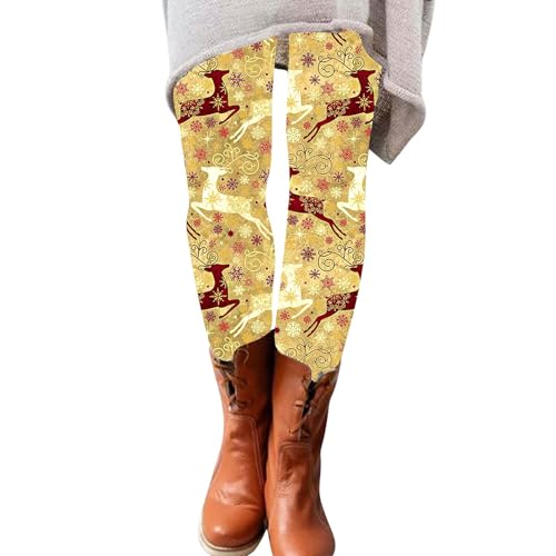 Warme Damen-Leggings, Fleece-Hose, Yogahose, Weihnachtsleggings für Damen, hohe Taille, Workout-Hose, Bauch, Weihnachtsmann-Druck, Urlaub, Strumpfhose, dicke Umstands-Thermo-Leggings, violett, XXL