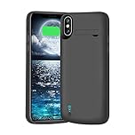 BAHOND Battery Case for iPhone X/XS, 5000mAh Rechargeable Battery Charger Case, Adds 2X Extra Juice, Support Wired Headphones (5.8 Inches) Black