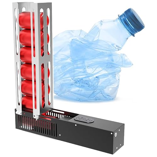 Trituradora de latas eléctrica, descarga automática y acero inoxidable, solución de reciclaje sin esfuerzo para el hogar u oficina