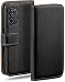 Produktbild moex Book Case für Motorola Moto G82 5G Handyhülle mit Kartenfach, Hülle klappbar 360 Grad Schutzhülle, Klapphülle Flip Case Cover, PU Leder Handytasche Lederhülle, Schwarz