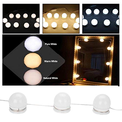 Preisvergleich Produktbild CWDOG Holly Holz Style10 LED Kosmetikspiegel Lichter Kit mit dimmbaren Glühbirnen Beleuchtungsstreifen für Make-up Kosmetikspiegel Licht