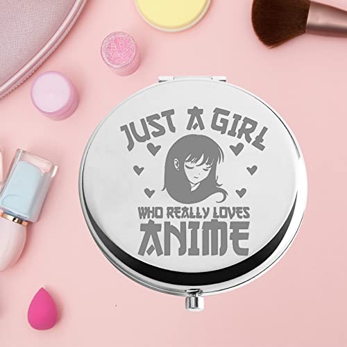 Keychin Anime Pocket Mirror Anime Fans Gift Just A Girl Who Loves Anime Compact Makeup Mirror For Women Girls Teenagers (Anime Mirror) #TOP5