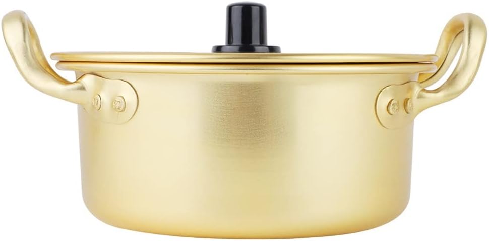 Ramen Pot Yellow Aluminum Stock Instant Noodle with Lid