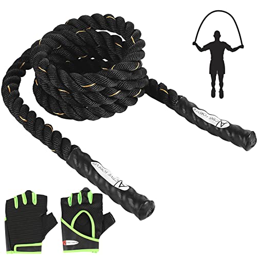 ACTIVE FOREVER Heavy Skipping Rope, 38MM Fitness Heavy Jump Rope, for Men Fitness Exercise, Adult Strength and Endurance Training (3m) Cover