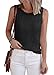 BTFBM Crochet Tops for Women Sleeveless Knit Sweater Vest Tank Top Summer Spring 2026 Cover Ups Beach Vacation Clothes(Black, Medium)