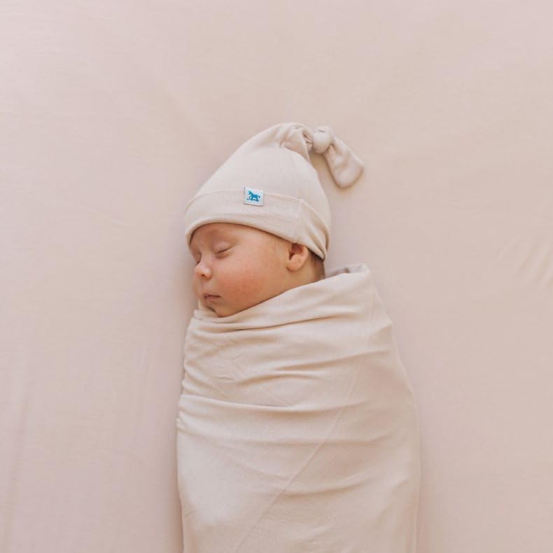 Image of Little Unicorn Premium Stretch Knit Crib Sheet |Super Soft with Optimal Stretch (Soft Blush)