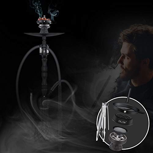 DILAW® Shisha Steinkopf Set Kaminkopf Small Tabaksieb Kohlezange Kaminaufsatz Tabak Kopf, Farbe:Black – Bild 7