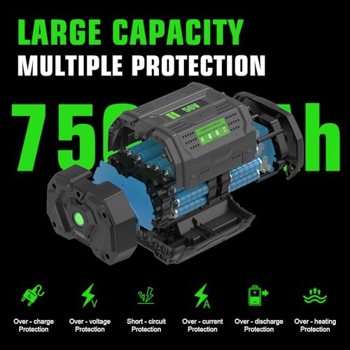 Image of 2Pack 7500mAh 56Volt Lithium ion Battery Replacement for EGO 56V Battery 7.5Ah Compatible with EGO Battery 56V Cordless Tools(Black)
